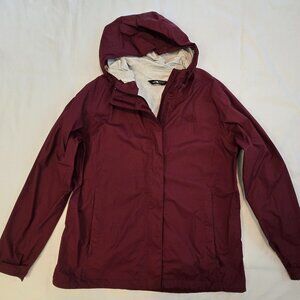 The North Face Hooded Rain Jacket - Size XL - Burgundy